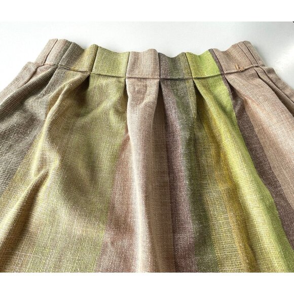 Vintage 70s curtain, oatmeal green ombre, woven single pleated panel & tie back - Picture 8 of 10